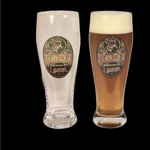 Rivers Edge Products 24oz Pilsner Beer Glasses Set of 2 Full Rut Brewing NIB